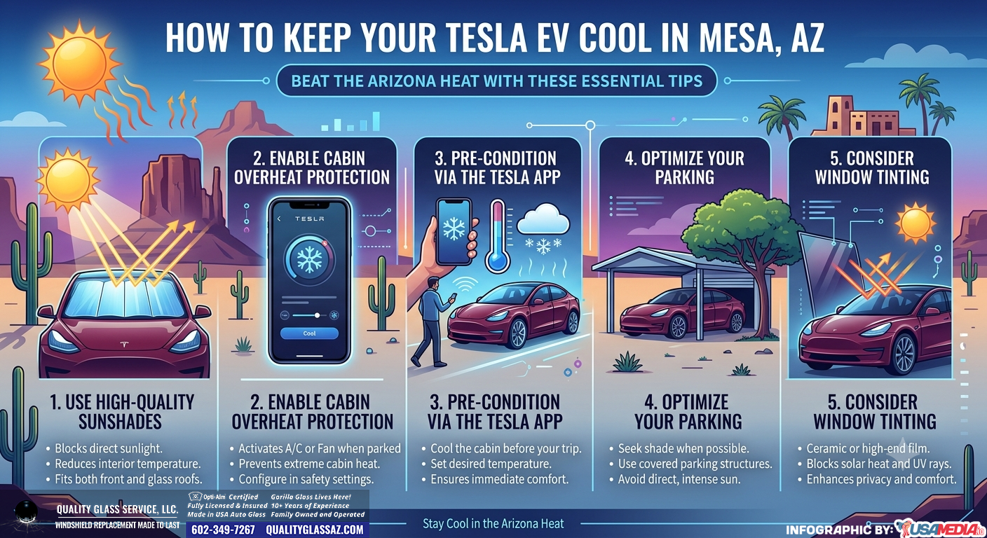 How to Keep Your Tesla & EV Cool in Mesa, AZ